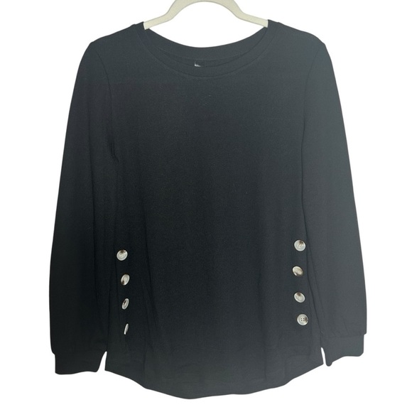 Rubzoof Tops - Rubzoof Black Button-Detail Women's Top NWT